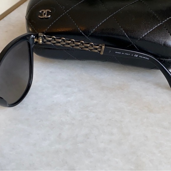 💯 Authentic Chanel Link CC Logo Polarized Sunglasses - Picture 5 of 8